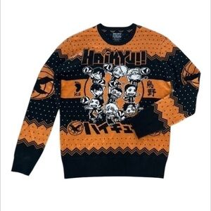 Haikyu Sweater Men’s small Boxlunch Karasuno Crows Chibi Team Holiday Exclusive